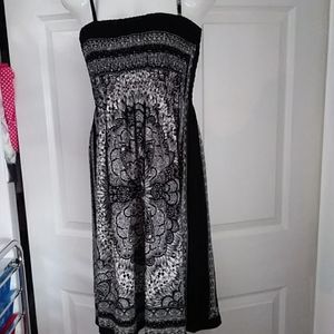 Black and white strap dress